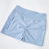 cheap Women's Skirts &amp; Skorts-Women's Solid Colored Casual Skirt Sports Shorts Tennis Shorts Ruched Pocket Breathable Tennis Golf Pickleball Dark Grey Navy Black Tennis Clothing