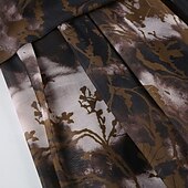 preiswerte Grafische Röcke-Damen Rock Mode Boho Midi Mittlere Hüfthöhe Röcke Blumen Unregelmäßiger Saum Druck Mikroelastisch Urlaub Straße Braun Sommer Polyester