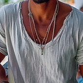  رجالي تي شيرت بلايز قميص بأكمام قصيرة تي الأعلى كم قصير V رقبة الصيف سهل موضة مصمم أساسي كلاسيكي عطلة شارع مناسب للخارج أسود أبيض أخضر فاتح تي شيرت للرجال