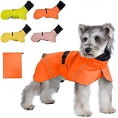 baratos capa de chuva-capa de chuva para cachorro, capa de chuva impermeável com capuz, capa de chuva ajustável para animais de estimação com orifício para guia para cães de pequeno e médio porte