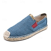 economico Slip-ons e mocassini da uomo-scarpe espadrillas slip-on da uomo rosse con suola in juta - scarpe estive comode e alla moda per l&#039;uso quotidiano