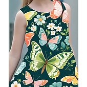 tanie Sukienka motyl 3D-Dziewczyny &#039; 3D Motyl Sukienka Bez rękawów Lato Wiosna Urlop Codzienny Święto Księżniczka Piękny Słodkie Dzieci 4-12 lat Codzienne sukienki Sukienka A line Do kolan Regularny