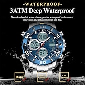 abordables Relojes mecánicos-Reloj de pulsera deportivo para hombre, con alarma LED, pantalla de doble horario, reloj digital de cuarzo para hombre, reloj electrónico resistente al agua para hombre.