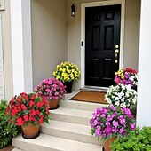 abordables Plantes et Fleurs Artificielles-Lot de 6 bouquets de fleurs artificielles d&#039;impatiens pour décoration extérieure, bouquet de fleurs en soie, fausses plantes résistantes aux UV pour jardin, véranda, jardinière, balcon, décoration