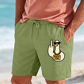 economico Vacanza-Per uomo Shorts Pantaloncini Estivi Shorts da Spiaggia Coulisse Elastico in vita Stampato Grafico Animale Comodità Traspirante Corto All&#039;aperto Casuale Quotidiano Vacanza Hawaiano Bianco Verde