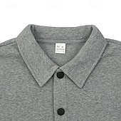 cheap Men&#039;s Jackets &amp; Coats-Men&#039;s Shirt Jacket Transition Jacket Daily Lightweight Pocket Summer Spring Plain Casual Lapel Light Grey Army Green Jacket