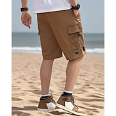 economico Vacanza-Per uomo Pantaloncini cargo Shorts Pantaloncini Estivi Coulisse Elastico in vita Multi-tasche Semplice Comodità Indossabile Lunghezza al ginocchio All&#039;aperto Sport Quotidiano Moda Casual Nero Blu