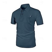 preiswerte Klassisches Poloshirt für Herren-Herren Golfshirt Golf Poloshirts Arbeit Lässig Revers Kurzarm Basic Modern Einfach Knöpfe Jacquard Sommer Normale Passform Schwarz Weiß Marineblau Blau Meerblau Dunkelgray Golfshirt