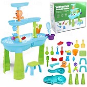 abordables Jouets de Plage et de Plein Air-Table à eau pour tout-petits de 3 à 5 ans et de 1 à 3 ans - Table à eau d&#039;extérieur pour enfants - Table sensorielle de sable, jouets d&#039;été pour la plage, table d&#039;activités pour bac à sable, jouets