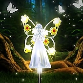 cheap Pathway Lights &amp; Lanterns-1/2 Pcs Solar Angel Lights Garden Pile Light LED Angel Solar Landscape Lawn Light for Cemetery Grave Memorial Gift Christmas Lawn Yard Walkway Landscape Decoration