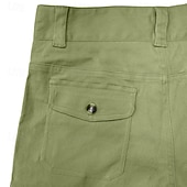 economico All&amp;#39;aperto-Per uomo Pantaloncini cargo Shorts Pantaloncini Estivi Bermuda Pantaloncini casual Multi-tasche Gamba Dritta Semplice Comodità Lunghezza al ginocchio All&#039;aperto Casuale Quotidiano Vacanza Moda Verde