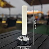 cheap Bedside Lamp-Candle Table Lamp Long Style USB Rechargeable Wireless Touch Lamp Desktop Decoration Atmosphere Night Light for Bedroom Silver