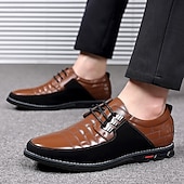 voordelige Casual Veterschoenen-Heren zwart-witte imitatieleren sneakers met sportief design – comfortabele en modieuze schoenen voor casual dagen, reizen en weekenduitjes