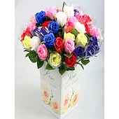 preiswerte Künstliche Pflanzen &amp; Blumen-einzelne künstliche Seifenblume in einem kreativen transparenten Geschenkbeutel, ideal als Geschenk zu Weihnachten, zum Muttertag, zum Geburtstag, zur Hochzeit, zum Valentinstag, zum Jahrestag, zum