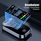 abordables Alarmes pour voiture-Éthylotest numérique portable porte-clés – affichage LED, alerte alcool 3 couleurs, sans contact, rechargeable par USB, précis et hygiénique, pour les conducteurs et l&#039;usage personnel