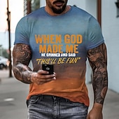  Herren Bibel Grafik T-Shirt 'Als Gott mich machte wird das Spaß machen' Lustiges Kurzarm Humor T-Shirt