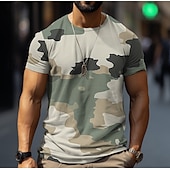 abordables t-shirts de base-Homme T-shirt Chemise à manches courtes Manche Courte Col Rond Printemps &amp; Automne Motif Mode Designer Imprimé Vacances Rue Sortir Vert Menthe Vert Vert clair T-shirt haut de gamme pour homme