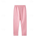 cheap Bottoms-Kids Girls&#039; Leggings Solid Color Streetwear Outdoor 4-12 Years Summer Black White Pink