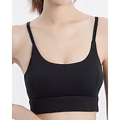 abordables Soutiens-gorge de sport &amp; gilets-Femmes Couleur Unie Soutien-gorge de tennis Sans manches Dos nu Résistant aux Chocs Évacuation de l&#039;Humidité Respirant Tennis Le golf Jogging Col en U Dos à Lanières Noir Blanche Jaune Vêtements de