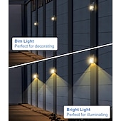 economico Applique per esterni-1 pz. Luci da parete per esterni, impermeabili, solari, in acciaio inox, con sensore umano, illuminazione intelligente per scale, balconi e recinzioni.