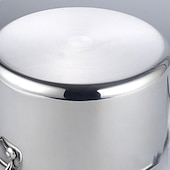 abordables Ustensiles de cuisine-marmite à lait épaissie, marmite à trois couches en acier, corps de marmite extra épais intégré, marmite à poignée unique, marmite à soupe pour ragoût, marmite à soupe