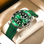 cheap Quartz Watches-901 Casual Men&#039;s Watch – Luminous Waterproof Wristwatch with Soft Silicone Strap and Date Display