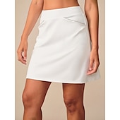cheap Women&#039;s Golf Clothing-Women&#039;s Golf Skorts White Rose Red Skirt Ladies Golf Attire Clothes Outfits Wear Apparel