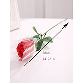 preiswerte Künstliche Pflanzen &amp; Blumen-einzelne künstliche Seifenblume in einem kreativen transparenten Geschenkbeutel, ideal als Geschenk zu Weihnachten, zum Muttertag, zum Geburtstag, zur Hochzeit, zum Valentinstag, zum Jahrestag, zum