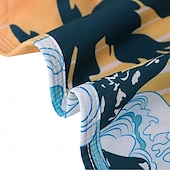 baratos Calções Elite Masculinos-Homens Calção Shorts de praia Bolsos Com Cordão Cintura elástica Gráfico Folha Árvore Respirável Secagem Rápida Comprimento do joelho Ao ar livre Férias Casa Férias Estilo Étnico Azul Céu Azul escuro