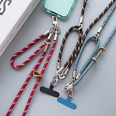 お買い得  携帯電話用ストラップとリストストラップ-手首と首に巻けるロープが付いた2イン1の携帯ストラップ - 取り外し可能なパッチと携帯ケース用の金属クリップ付き