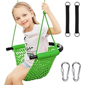 abordables Actividad al Aire Libre-Columpio de árbol para niños, columpio de cuerda, columpio para interiores y exteriores, columpio de árbol para patio, columpio para puerta (verde)