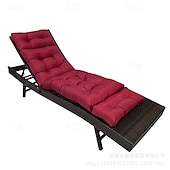 economico Copridivano-Cuscino impermeabile per chaise longue da interno/esterno, poltrona reclinabile ispessita con 4 lacci, cuscino per sedia a sdraio per piscina, sedia da balcone