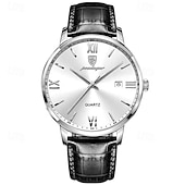 economico Orologi al quarzo-Orologio da Uomo 826 al Quarzo – Cassa in Lega Ultra Sottile Cinturino in Pelle Lancette Luminose Indicatore di Data 30M Impermeabile Stile Business Classico