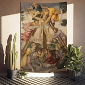 voordelige Middeleeuwse Wandtapijt-Middeleeuwse Wandtapijt Middeleeuwse Wandtapijt Religieuze Kunst Groot Muur Decor Fotografie Achtergrond Thuis Slaapkamer Woonkamer Decoratie De Doop van Christus