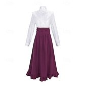ieftine Rochie-Βικτωριανής Εποχής Renascentist Lung Fustă Bluză / Cămașă Costum Cosplay Normal Guler în picioare Pentru femei Adulți Bluză Fustă