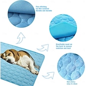 abordables Tapis de Refroidissement-Tapis rafraîchissant pour chien - lit rafraîchissant instantané pour chien &amp;chats non toxiques &amp;tapis rafraîchissant antidérapant lavable en machine pour l&#039;intérieur &amp;utilisation en voyage