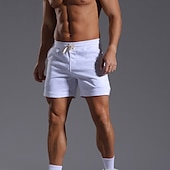 cheap Sweat Shorts-Men&#039;s Athletic Shorts Sweat Shorts Shorts Summer Shorts Pocket Drawstring Elastic Waist Plain Comfort Breathable Short Outdoor Sports Classic Casual Black White Micro-elastic