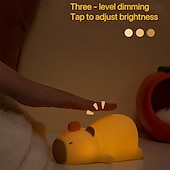 baratos Luzes decorativas-Luz noturna de silicone fofa com animais, lâmpada LED de silicone macia para crianças, luz noturna ideal para berçário, decoração divertida para quarto de meninos e meninas, luz suave e segura para