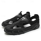 billiga Avslappnade sandaler-Herrsandaler Bruna Mesh-utomhussandaler med justerbara remmar och vadderad sula för vandring, strand och sommaräventyr
