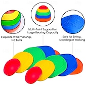 cheap Outdoor Activity-OMNISAFE Kids Balance Stepping Stones - Non-Slip Textured Surface &amp; Rubber Edges  Indoor/Outdoor Obstacle Course Toy for Coordination, Strength &amp; Sensory Training