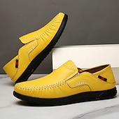 Χαμηλού Κόστους Slip-On Καθημερινά Παπούτσια-Ανδρικά πορτοκαλί μοκασίνια από τεχνητό δέρμα, άνετα, casual παπούτσια, ιδανικά για καθημερινή χρήση και χαλαρές εξόδους.
