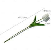 levne Umělé rostliny a květiny-Umělá květina tulipán z pu, realistická simulace tulipánu pro domácí dekoraci, svatební umělá květina, měkký dotek, elegantní aranžmá z umělých tulipánů