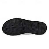 economico Infradito da Vacanza-sandali da uomo in similpelle marrone con punta aperta – comode scarpe estive slip-on per la spiaggia, la piscina o il relax casual