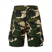 economico Vacanza-Per uomo Pantaloncini cargo Shorts Pantaloncini Estivi Coulisse Elastico in vita Multi-tasche Mimetico Comodità Indossabile Lunghezza al ginocchio All&#039;aperto Sport Quotidiano Moda Casual Verde
