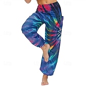 cheap Bottoms-Retro Vintage Boho 1970s Harem pants Yoga Pants Hippie Tie Dye Smocked Waist Rainbow Fancy Dress Women's Halloween Carnival Pride Parade Pride Month Festival Adults' Pants