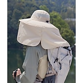 economico Fari anteriori-Cappello da pescatore a tesa larga con ventola solare - 1 pezzo, scialle protettivo per il collo, protezione solare, traspirante e rinfrescante, perfetto per campeggio estivo, escursioni e avventure di pesca