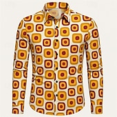 economico Cime-Retrò Vintage Anni '70 Camicia Disco Geometrico Costume Per uomo Halloween Carnevale Parata dell'Orgoglio Mese dell'orgoglio Festival Adulti Camicia