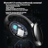 baratos Auscultadores TWS True Wireless-Fones de Ouvido Sem Fio GD06 Open-Ear Bluetooth 5.3 – TWS Clip-On Fones de Ouvido para Esportes com Microfone Baixa Latência para Jogos Chamada em HD À Prova d&#039;Água IPX5
