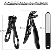 baratos Cuidados Pessoais &amp; Saúde-Conjunto de 3 cortadores de unhas dos pés para unhas grossas, conjunto de cortadores de unhas atualizados para homens, cortadores de unhas dos pés com cabo longo e mandíbula larga para unhas grossas,