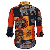 cheap Tops-Retro Vintage Boho 1970s Shirt Hippie Tribal African Pattern Fancy Dress Men's Halloween Carnival Street Dance Retro Theme Party Festival Adults' Shirt